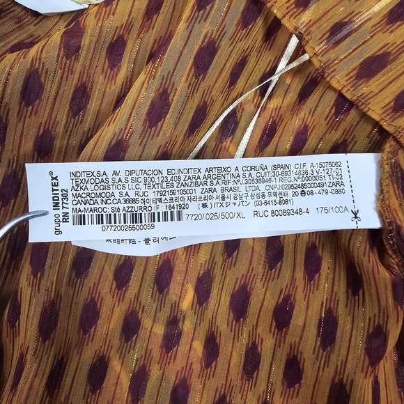 NWT ZARA Halter Neck Multicolored Printed Top Metallic Layer 7720/025 Size XL - Picture 14 of 14